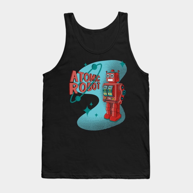 Atomic Toy Retro Tin Robot Tank Top by ksrogersdesigns